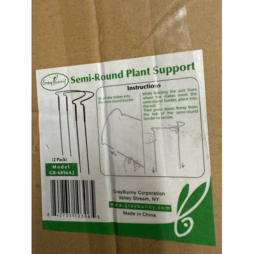 Half Round Plant Support Ring / Cage, Solid Steel Rust & UV Resistant Semi-circular Plant Border Metal Support, Wire Hoop Plant Support System)