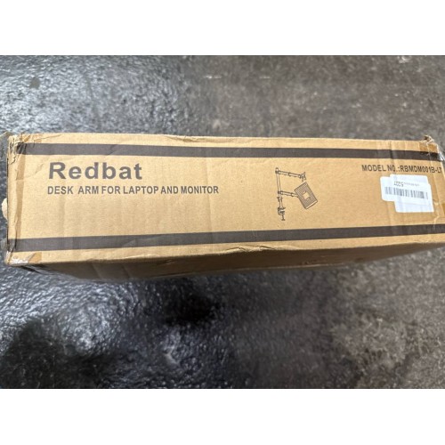 Redbat Monitor and Laptop Mount Stand, Fully Adjustable Monitor Arm with Vented Tray for 13" to 32" LCD Screens and Notebook up to 16", Holds up to 22lbs, VESA Compatible, Dual Mounting Options