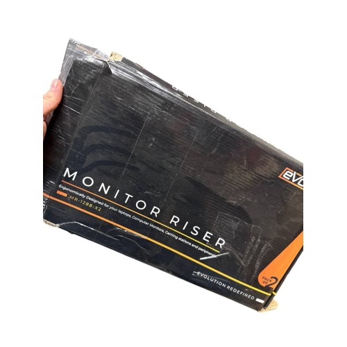 EVOOMI Back Saver Monitor Stand for Desk - 2 Pack Monitor Riser - Anti-Skid HD Hexagonal Steel Computer Stand - Free Cable Ties - Mesh Metal Computer Item Stand - Printer & iMac