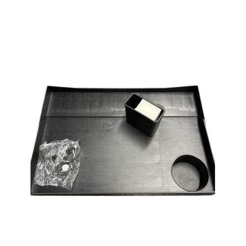 SOLEJAZZ Bedside Shelf for Bed, Foldable Bunk Bed Shelf Clip On Nightstand Tray College Dorm Room Table Caddy with Cup & Cord Holder for Top Bunk Organizer Bedroom Nightstand, Black