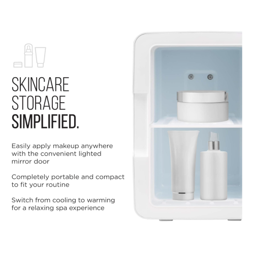 Iceman 6L Mirrored Beauty Mini Fridge with LED Lighting