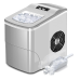 AGLUCKY Ice Makers Countertop with Self-Cleaning, 26lbs/24hrs, 9 Cubes Ready in 6 Mins, Portable Ice Machine with 2 Sizes Bullet Ice/Ice Scoop/Basket for Home/Kitchen/Office/Bar/Party, Grey