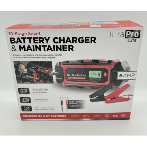UltraPro Elite 10 Stage Smart 6V/12V Battery Charger & Maintainer OB
