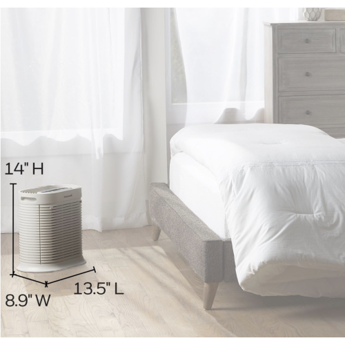 Honeywell AllergenPlus HEPA Air Purifier, Airborne Allergen Reducer for Medium Rooms, Reduces Allergens, Smoke, Wildfire Smoke, Pollen, Pet Dander and More, White, HPA104