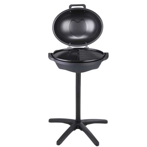 VEVOR Indoor/Outdoor Electric Grill, 1800W 200sq.in Electric BBQ Grill with Zone Grilling Surface, Removable Stand, Non-stick Patio Grill with Adjustable Temperature for Party Camping Yard