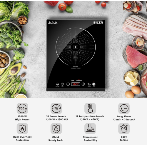Portable Induction Cooktop, iSiLER 1800W Sensor Touch Electric Induction Cook