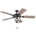 Honeywell Ceiling Fans Glencrest, 52 Inch Indoor Outdoor LED Ceiling Fan with Light, Pull Chain, Dual Mounting Options, ETL Damp Rated, Dual Finish Blades, Reversible Motor - 51653