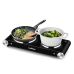 Cusimax Double Hot Plate,1800W Portable Electric Burner For Cooking,Cast Iron Electric Stove,Temperature Control,Stainless Steel