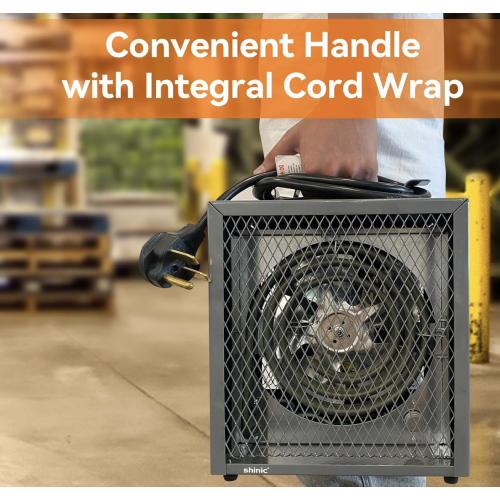 Shinic Electric Garage Heater 240V, 4,800-watt Fan-Forced Industrial Heater, With Thermostat Control, Carrying Handle, Heavy Gauge Steel, Nema 6-30P Garage Heaters for Workshop, Construction Site