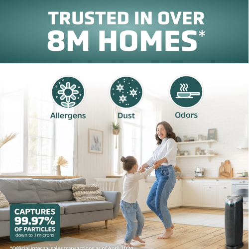 GermGuardian Air Purifier for Home with HEPA Pure Filter, for Wildfire Smoke, Pet Dander, Pollen, Odors, Large Rooms Up To 743 Sq. Ft., Removes 99.97% Pollutants, UV-C Light, 22", AC4825E, Gray