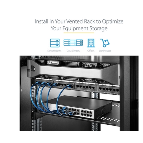 StarTech StarTech.com 2U 16in Universal Fixed Vented Rack Mount Cantilever Shelf CABSHELFV)