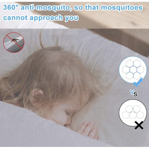 AMMER Pop-Up Mosquito Net Tent for Beds Portable Folding Design with Net Bottom for Baby Adults Trip (79 x71x59 inch) AMMER Pop-Up Mosquito Net Tent for Beds Portable Folding Design with Net Bottom for Baby Adults Trip (79 x71x59 inch)