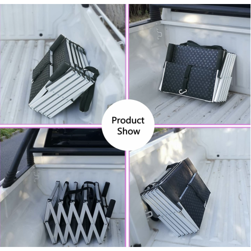 Dog Ramps with 5 Stairs, Upgraded Aluminum Frame Pet Steps for SUV, Cars, High Beds, Portable and Folding Stair for Large Dog up to 200Lbs with Light Weight and Non-Slip Surface