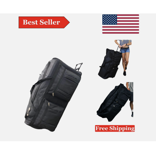 Versatile 36-Inch Luggage Rolling Duffle Bag with 3 Wheels & Telescopic Handle