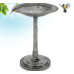 Gray Bunny 29" Bird Baths for Outdoors, Tall Bird Bath, Stylish Faux Stone Designed with Steel Ground Anchors for Lawn, Patio or Garden - Gray