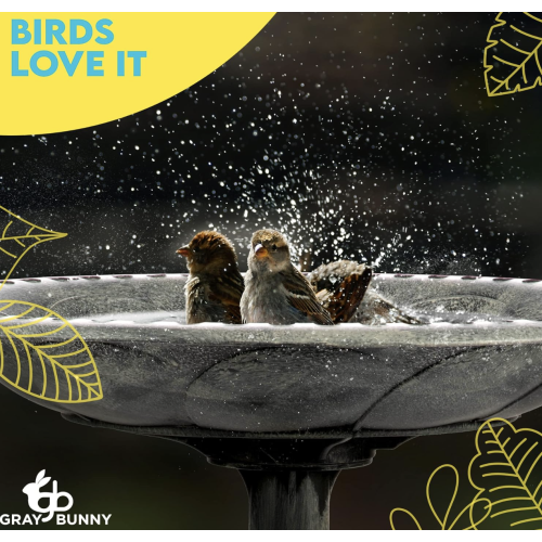 Gray Bunny 29" Bird Baths for Outdoors, Tall Bird Bath, Stylish Faux Stone Designed with Steel Ground Anchors for Lawn, Patio or Garden - Gray