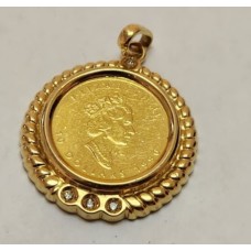 1990 Queen Elizabeth II Canadian $10 Coin Pendant – Authentic GOLD + Appraisal