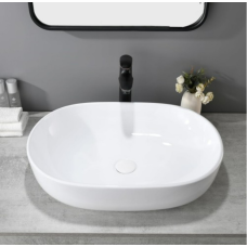 VAPSINT 27.9"x20.1" Modern Oval Procelain Above Counter White Ceramic Bathroom Vessel Sink, Countertop Bowl sinks for Bathrooms Lavatory Vanity Sink VA-JLJ-317-2