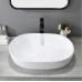 VAPSINT 27.9"x20.1" Modern Oval Procelain Above Counter White Ceramic Bathroom Vessel Sink, Countertop Bowl sinks for Bathrooms Lavatory Vanity Sink VA-JLJ-317-2