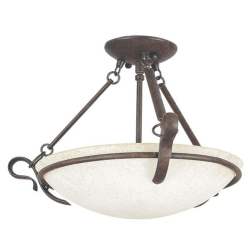 Sunset Lighting F5486 Venice 3 Light 300 Watt 20" Wide Semi-Flush Ceiling Fixture - Bronze