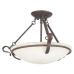 Sunset Lighting F5486 Venice 3 Light 300 Watt 20" Wide Semi-Flush Ceiling Fixture - Bronze