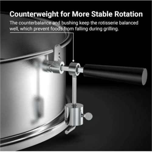 Rotisserie Ring Kit for Weber 22-Inch Charcoal Kettle-Stainless Steel for WeberBBQ and Other Similar Grills