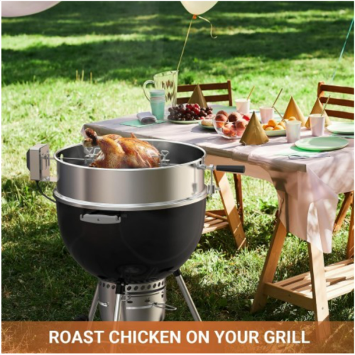 Rotisserie Ring Kit for Weber 22-Inch Charcoal Kettle-Stainless Steel for WeberBBQ and Other Similar Grills