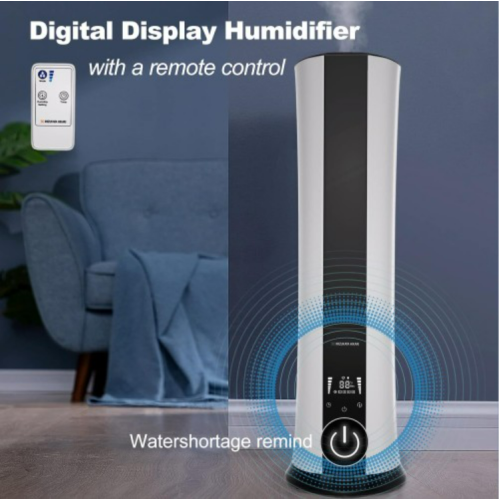 2023 Ultrasonic Humidifiers 6.5L/1.72Gal, MIZUKATA HIKARI Cool Mist Tower Humidifier for Bedroom Large Room Whole House/Room Greenhouse with Remote Control and Essential Oil Tray, Top Fill, Easy Clean