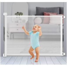 Retractable Baby Gate Extra Wide 35" Tall, Extends to 70" Wide Mesh Pet Gates for Kids or Pets with 2 Sets of Mounting Hardware Indoor Outdoor Wide Baby Gate Dog Gates for Doorways, Stairs (35" x 70")