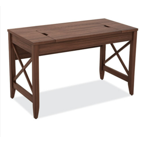 Sit-To-Stand Table Desk, 47.25" X 23.63" X 29.5" To 43.75", Modern Walnut
