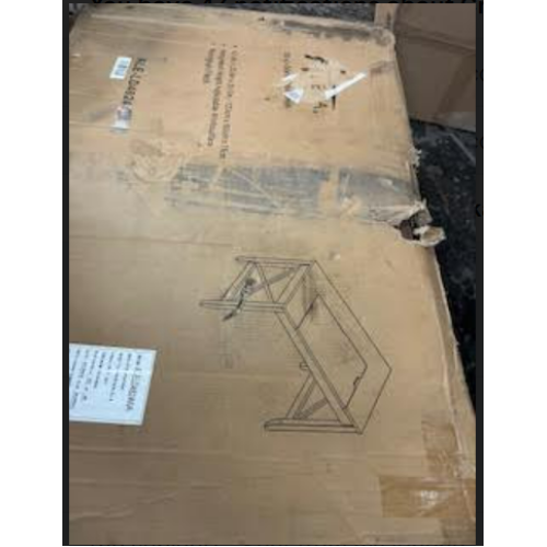 Sit-To-Stand Table Desk, 47.25" X 23.63" X 29.5" To 43.75", Modern Walnut