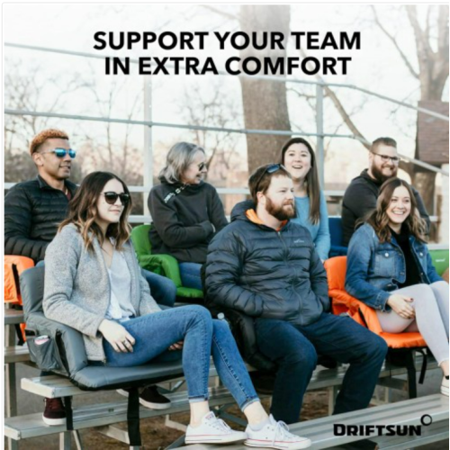 Driftsun 2 Pack Extra Wide Stadium Seats with Back Support - Deluxe Foldable Stadium Chairs for Bleachers - Folding Waterproof Sport Chair Easy to Transport