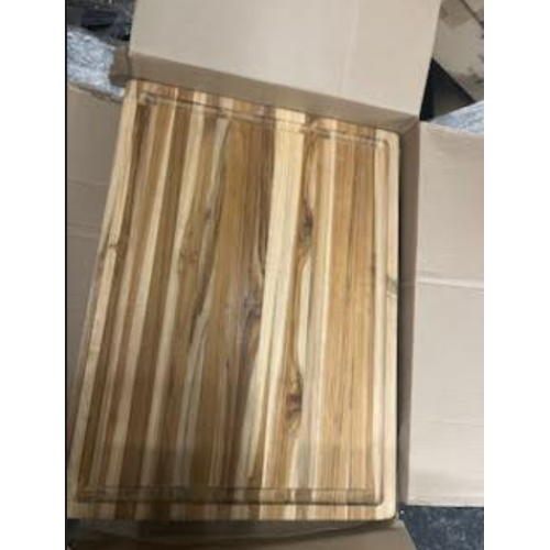 Teakhaus Carving Board - Large Wood Cutting Board with Juice Groove and Grip Handles - Reversible Teak Edge Grain Wood - Knife Friendly - FSC Certified 24" x 18"