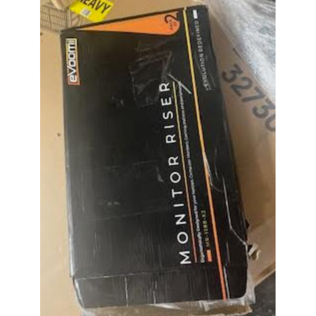EVOOMI Back Saver Supporto Per Monitor Con Cassetto – 2 Pezzi – Porta 20 Kg – Aumenta Produttività