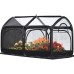 Quictent Mini Portable Greenhouse 98 x 49 x 53 Inches Pop up Grow House for Outdoor & Indoor Eco-Friendly Fiberglass Poles Overlong Cover 6 Stakes 4 Zipper Doors (Black)