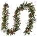 National Tree Company Pre-Lit Artificial Christmas Garland, Green, Frosted Berry, White Lights, with Pine Cones, Berry Clusters, Plug In, 9 Feet