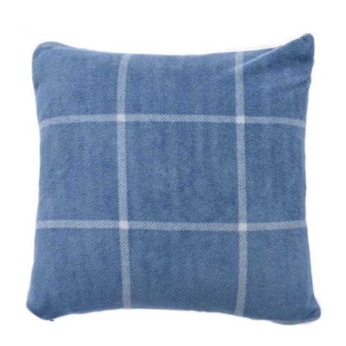 Simply Essential 3-Piece Windowpane Plaid Throw Blanket and Throw Pillow Bundle - NAVY 