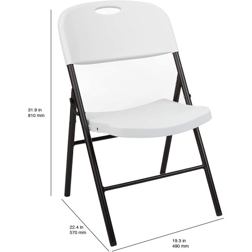 Amazon Basics Folding Plastic Chair with 350-Pound Capacity - 6-Pack, White