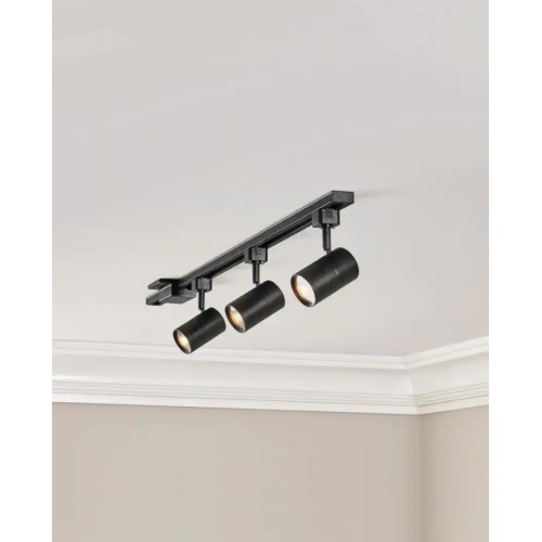 Hampton Bay Mini Cylinder 44 In. Black Integrated LED Linear Track Lighting Kit