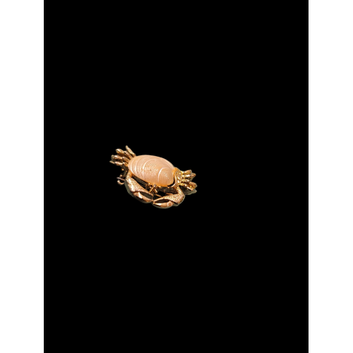 Vintage crab brooch, rhinestone crab brooch, shell crab brooch, gold crab pin, crab with shell brooch, dungeness crab, snow crab, king crab