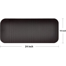 BalanceFrom Fitness GoYoga+ 71x24in Extra Thick Anti Tear High Density Slip Resistant Exercise Yoga Mat 24x10in Knee Pad & Carrying Strap, Black