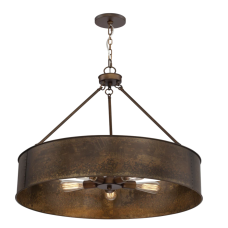 Kettle 5 -Light 30 inch Weathered Brass Pendant Ceiling Light