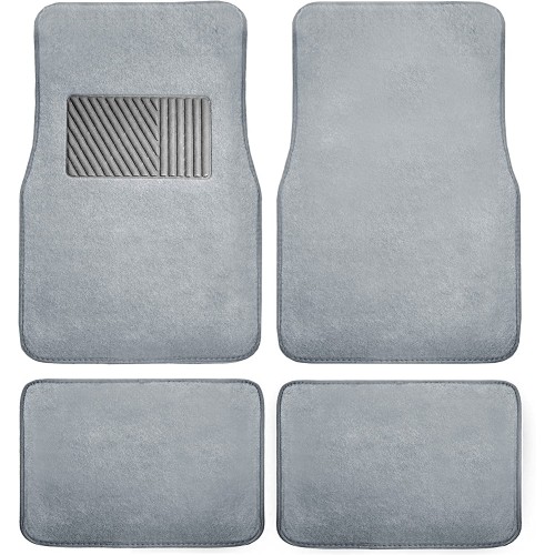 FH Group Premium Carpet Floor Mats with Heel Pad F14403-G Grey Floor Mats Universal Fit