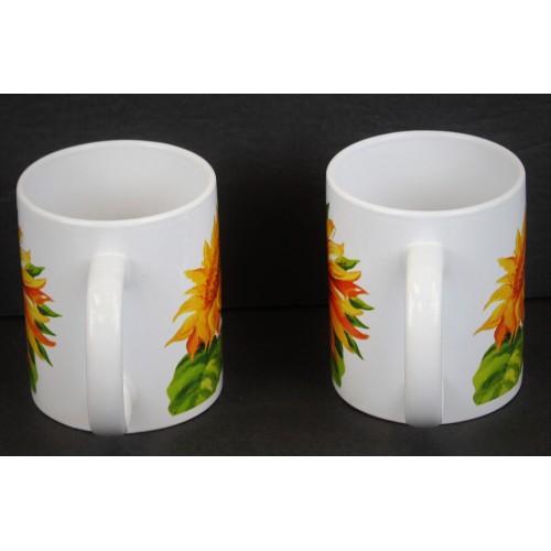 Set of 2 Royal Norfolk Vintage Boho Sunflower Mugs