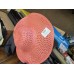 pink woman straw sun hat