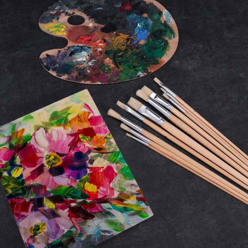 10-Piece Artist Painting Bristle Brush Set