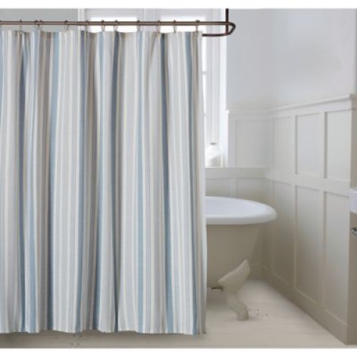 Bee & Willow Coastal Stripe 72-Inch X 72-Inch Shower Curtain in Blue Fog