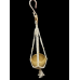 Gold Metal Plant Pot With Macrame Hanger 5in. x 7in.