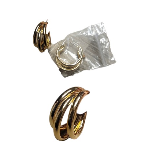 Fashion earrings medium gold tone hoop earrings with backs for pierced ears