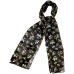 De-lis Scarf (Black & Gold Fleur)